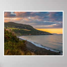 The Evening Glow of Greystones Coast Poster