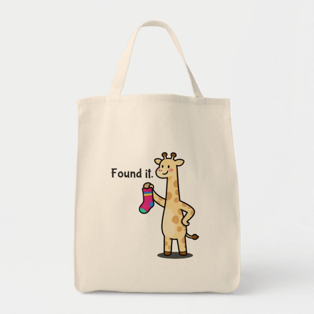 The "Everything Finder" Giraffe Canvas Tote Bag Tragetasche (Vorne)