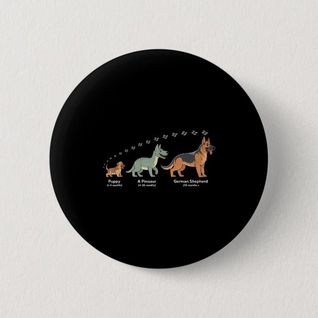 The Evolution Of A German Shepherd - Dog Owner Pet Button (Vorderseite)