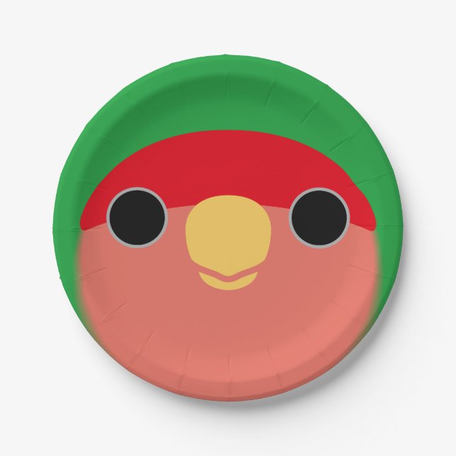 The face of a normal peach-faced lovebird pappteller (Vorderseite)