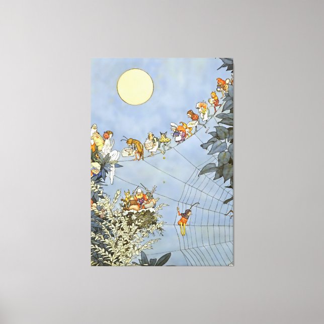 "The Fairies Birthday" von Heath Robinson Leinwanddruck (Vorderseite)