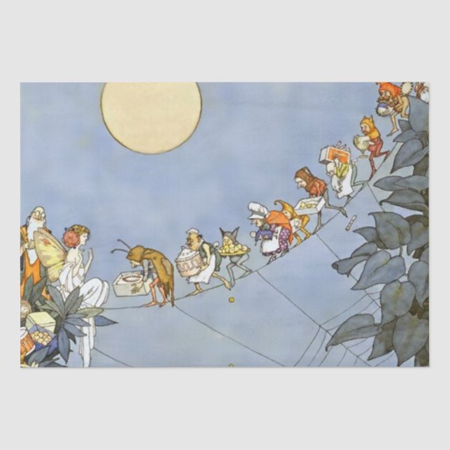 "The Fairies Birthday" von Heath Robinson Seidenpapier (Vorderseite)