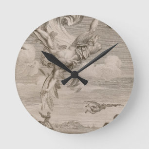 The Fall of Icarus, 1731 (engraving) Runde Wanduhr