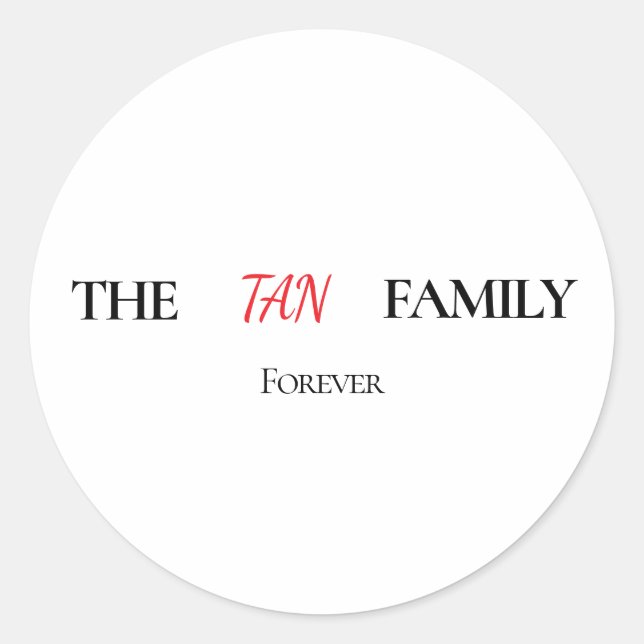 The Family Forever Personalized Round Sticker (Vorderseite)