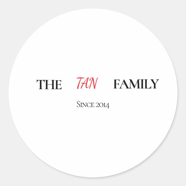 The Family Personalized Round Sticker (Vorderseite)