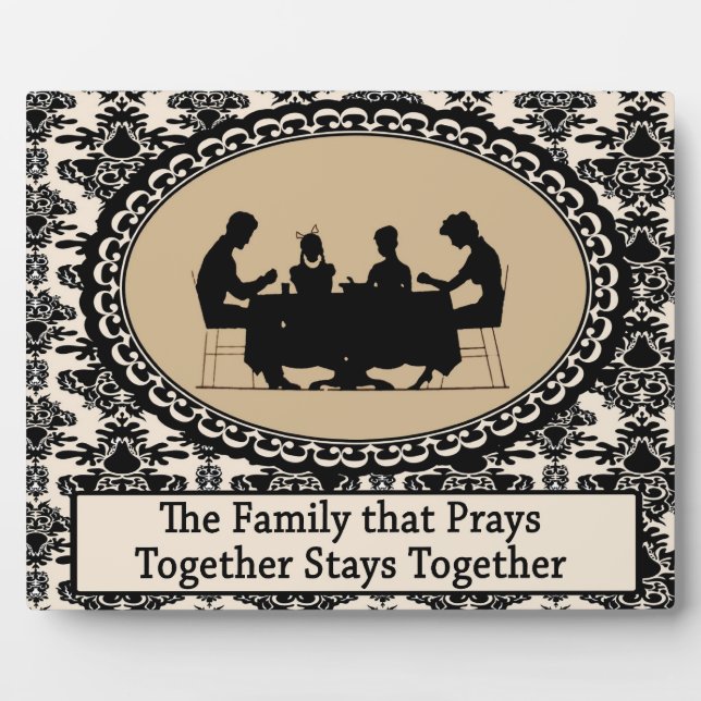 The Family that Prays Together Custom Platte Fotoplatte (Vorderseite)