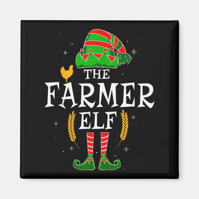 The Farmer Elf Group Matching Family Christmas Far Magnet (Vorne)