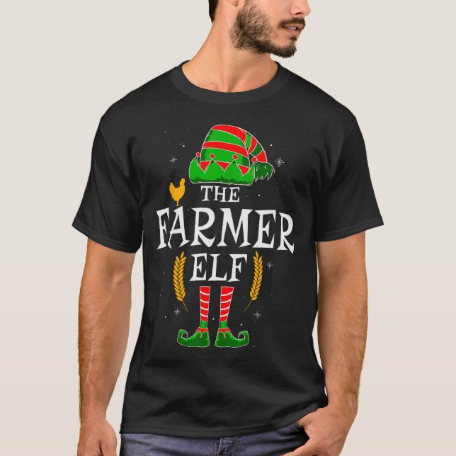 The Farmer Elf Group Matching Family Christmas Far T-Shirt (Vorderseite)