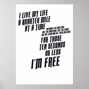 The Fast And The Furious  I Live My life Poster