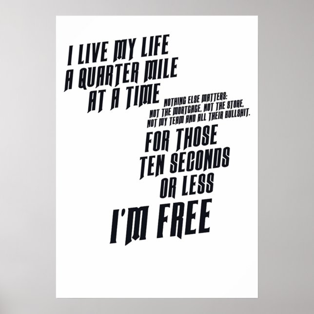 The Fast And The Furious  I Live My life Poster (Vorne)