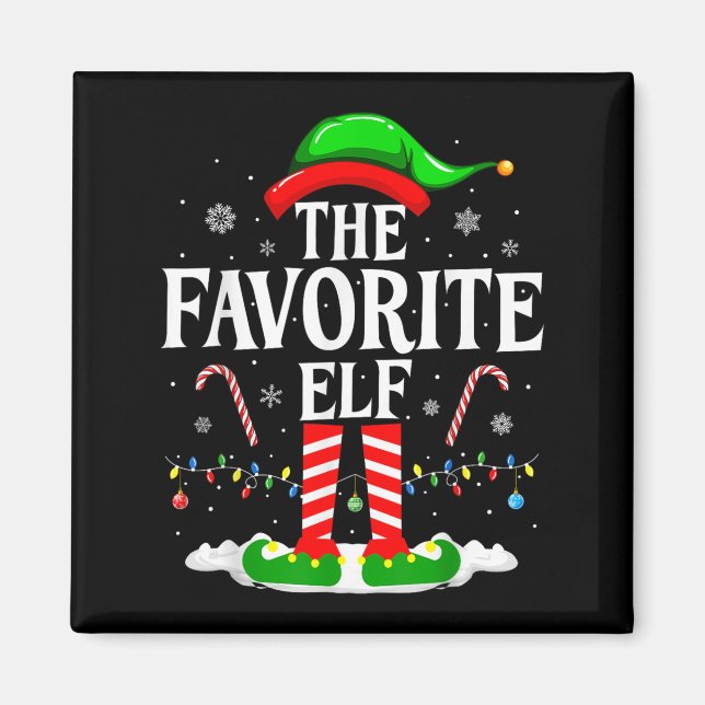 The Favorite Elf Funny Xmas Matching Family Christ Magnet (Vorne)