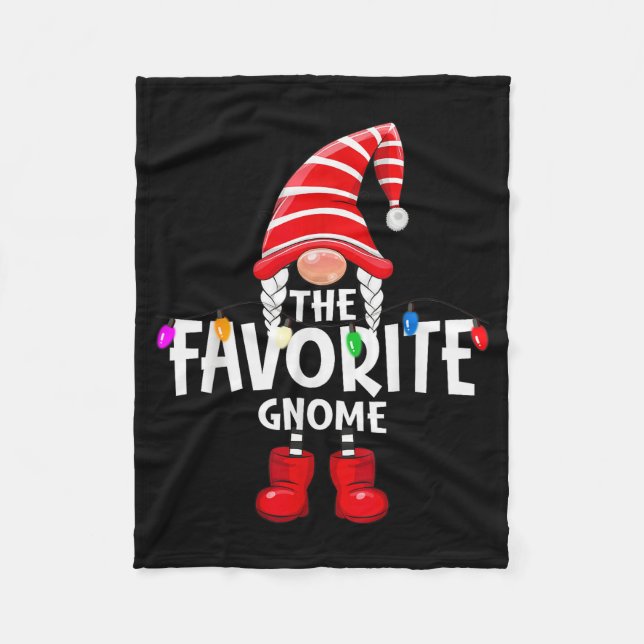 The Favorite Gnome Christmas Matching Pajama  Fleecedecke (Vorderseite)