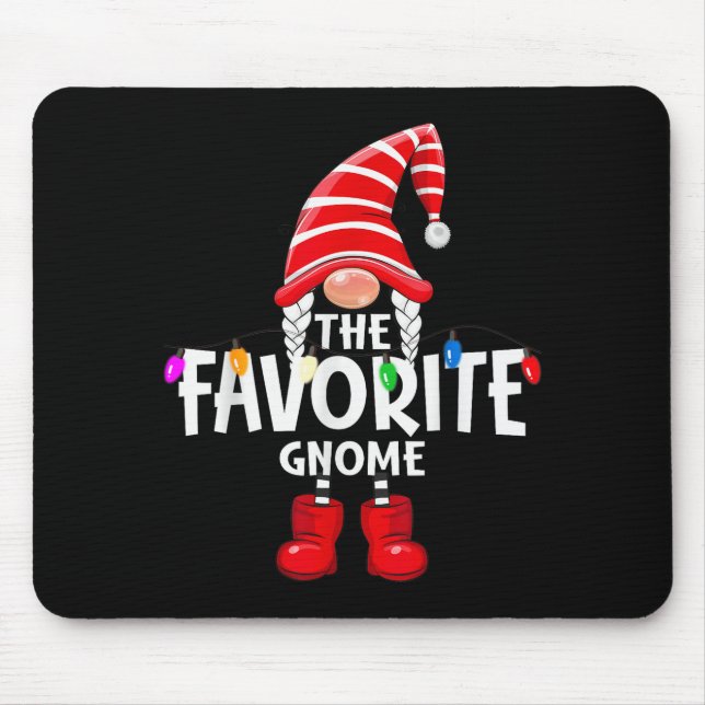 The Favorite Gnome Christmas Matching Pajama  Mousepad (Vorne)