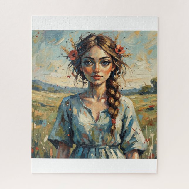 The Field Girl and the Flowers Puzzle (Vertikal)