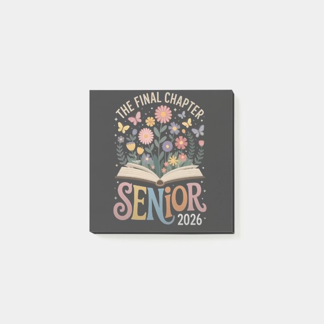 The Final Chapter Senior 2026 Abschluss Blossom Post-it Klebezettel (Vorderseite)