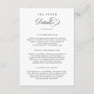The Finer Details Hochzeitsinfo-Beilagekarte Einladung
