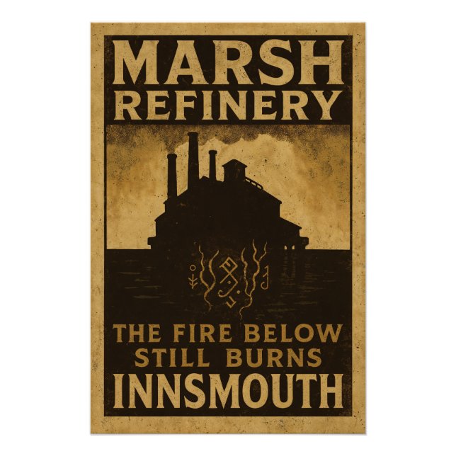 The Fire Below Still Burns – Marsh Refinery Poster (Vorderseite)