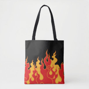 The fire. Flame tongues on a black background. Vin