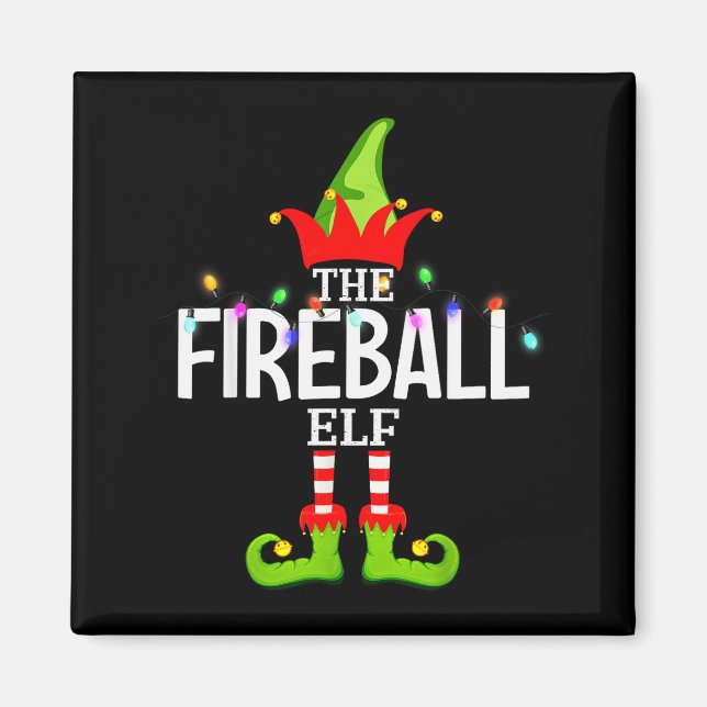 The Fireball Elf Christmas Matching Pajamas  Magnet (Vorne)