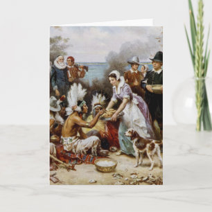 The First Thanksgiving Feiertagskarte