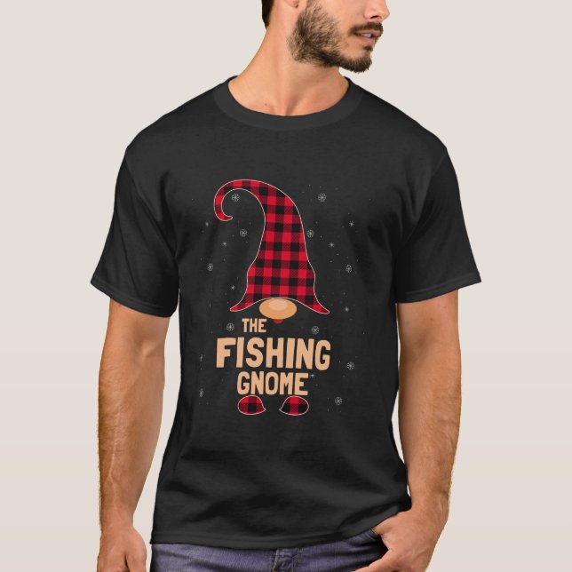 The Fishing Christmas Gnome Pajama  T-Shirt (Vorderseite)