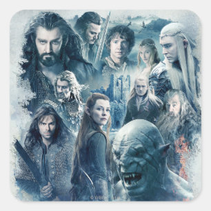 The Five Armies Character Graphic Quadratischer Aufkleber