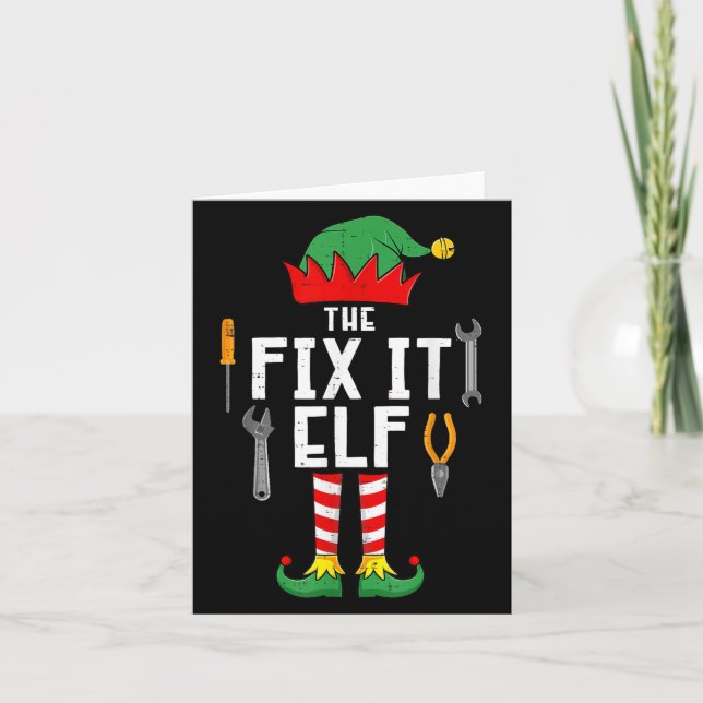 The Fix It Elf Christmas Family Matching Xmas Grou Karte (Vorderseite)