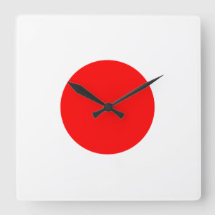 The Flag of Japan Quadratische Wanduhr