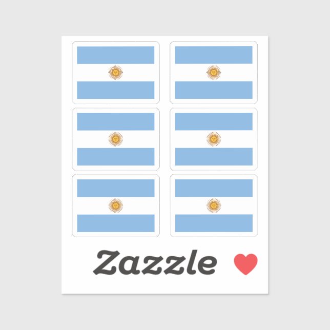 The flagge Argentina Collection pack of 6 Aufkleber (Blatt)