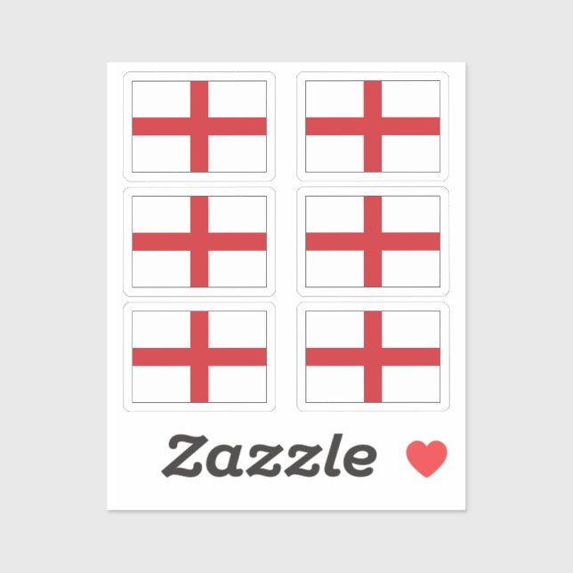 The flagge England Collection Pack von 6 Aufkleber (Blatt)