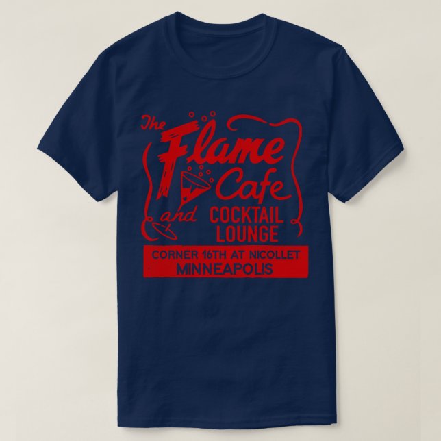 The Flame Café and Cocktail Lounge Retro Defunktio T-Shirt (Design vorne)