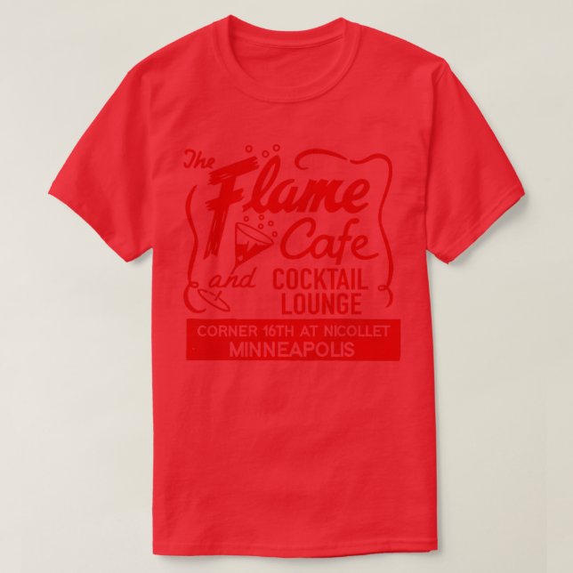 The Flame Café and Cocktail Lounge Retro Defunktio T-Shirt (Design vorne)