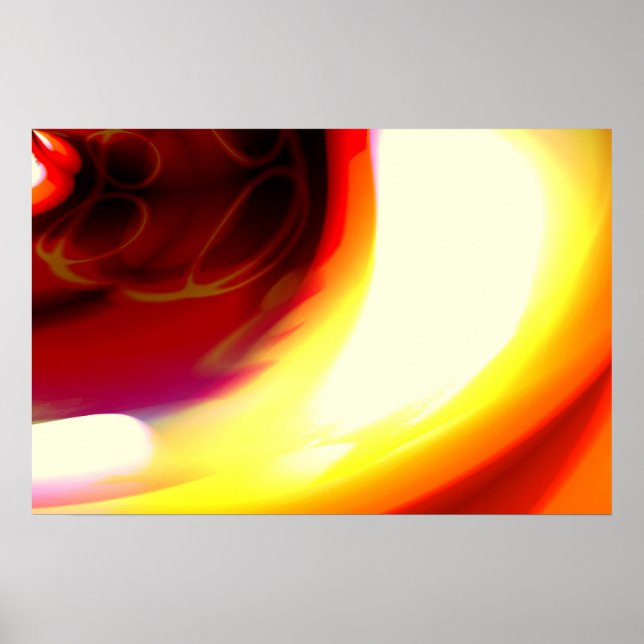 The Flame - Red Abstrakt Digital Art Poster Print (Vorne)