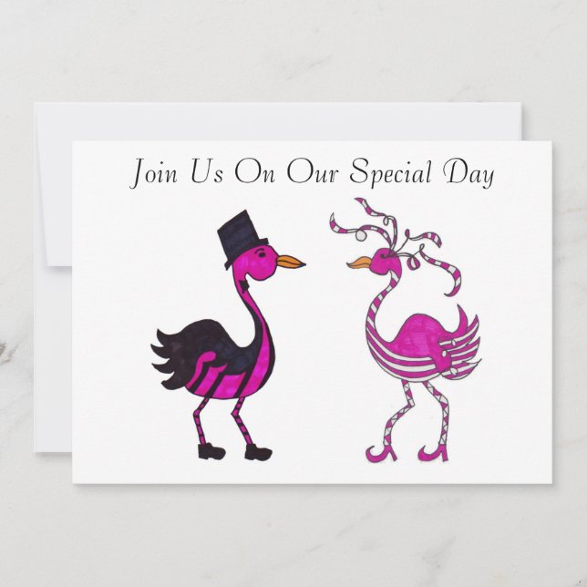 The Flamingos Join Us Invitation Einladung (Vorderseite)