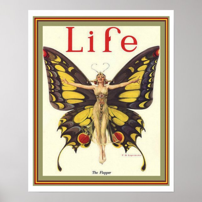 "The Flapper" Art Deco Life Cover 16 x 20 Poster (Vorne)