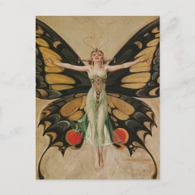 The Flapper - Butterfly Girl  Postkarte (Vorderseite)