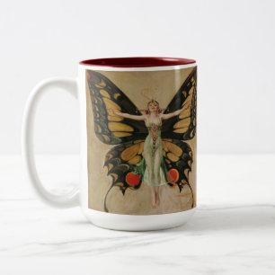 The Flapper - Butterfly Girl  Zweifarbige Tasse