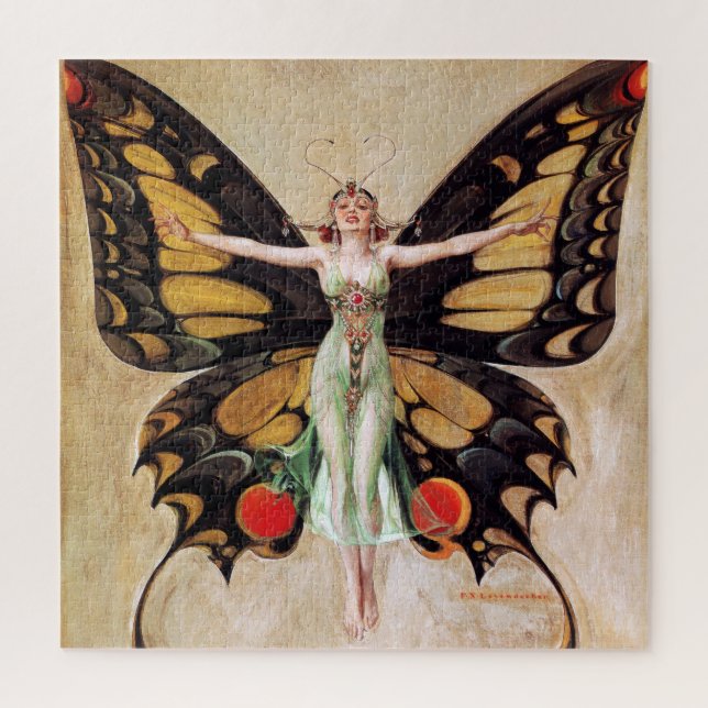 The Flapper Girl's Metamorphosis to Butterfly 1922 Puzzle (Vertikal)