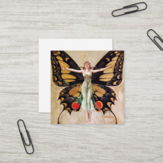 The Flapper Girl's Metamorphosis to Butterfly 1922 Quadratische Visitenkarte