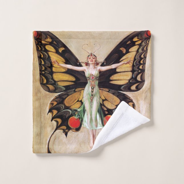 The Flapper Girl's Metamorphosis to Butterfly 1922 Waschlappen (Waschlappen)