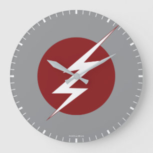 The Flash   Lightning Bolt Logo Große Wanduhr
