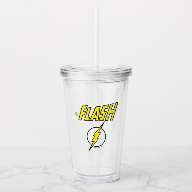 The Flash Name & Lightning Bolt Logo Acryltrinkbecher (Vorderseite)