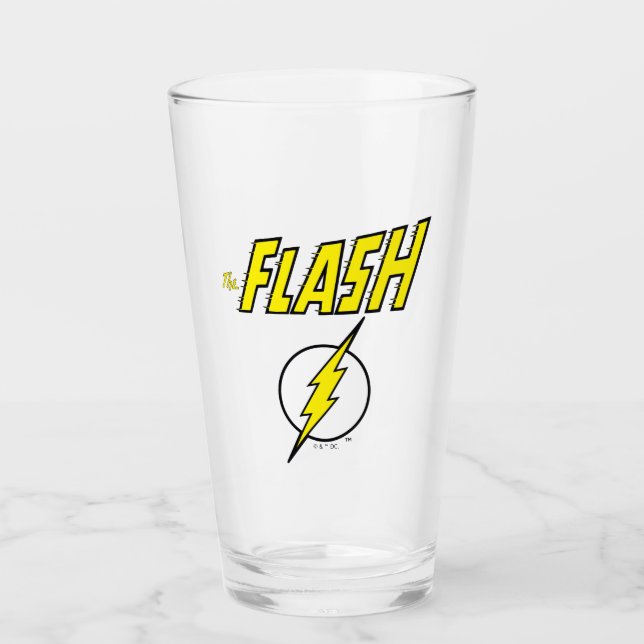 The Flash Name & Lightning Bolt Logo Glas (Vorderseite)