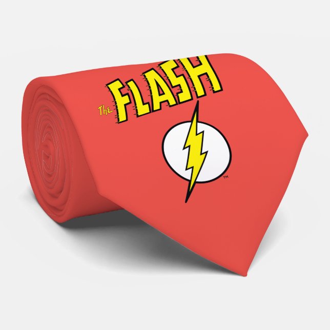 The Flash Name & Lightning Bolt Logo Krawatte (Gerollt)