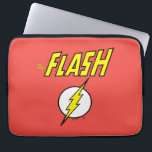 The Flash Name & Lightning Bolt Logo Laptopschutzhülle<br><div class="desc">Check out this iconic logo for The Flash,  featuring his name in telescopic speed style over the bright yellow lightning bolt in circle icon!</div>