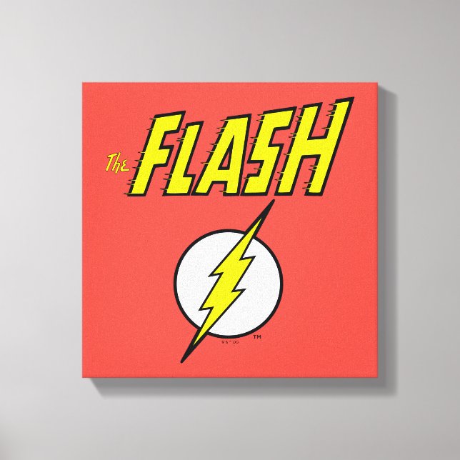 The Flash Name & Lightning Bolt Logo Leinwanddruck (Vorderseite)
