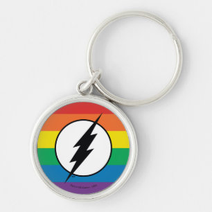 The Flash Regenbogen-Logo Schlüsselanhänger