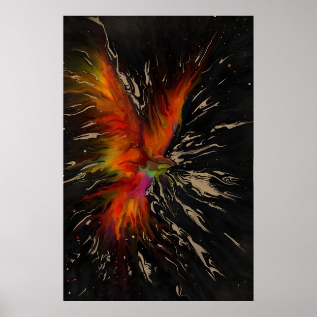 The Flight of the Phoenix – Fiery Abstract Rebirth Poster (Vorne)