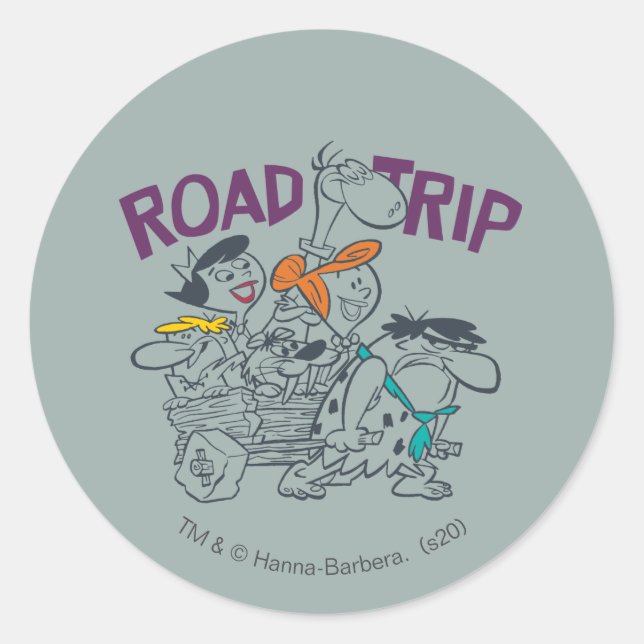 The Flintstones | Road Trip Runder Aufkleber (Vorderseite)