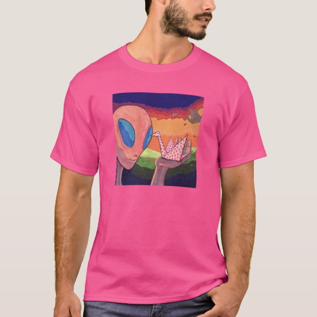 The Floating Memories - Aliens and Origami Cranes T-Shirt (Vorderseite)